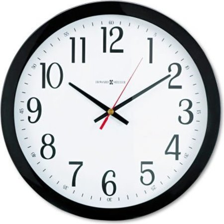 Howard Miller® Gallery Wall Clock, 16"" Overall Diameter, Black Case, 1 AA -  HOWARD MILLER CLOCK CO, 625166